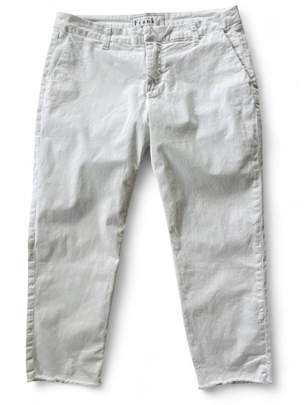 Frank & Eileen White Wicklow Italian Chino Cropped Pants Size 10